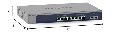 NETGEAR 8-Port Gigabit Ethernet Smart Switch (GS108T) - Managed, with 1 x PD Port, Optional Insight Cloud Management, Desktop or Wall Mount, Silent Operation, and Limited Lifetime Protection