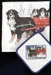 Bernese Mountain Dog Potholder & Dish Towel