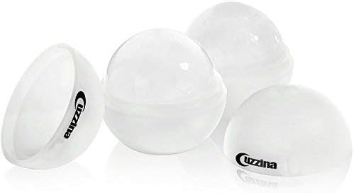 Silicone Ice Molds Set of 2, Circle Ice Cube Molds for Large Round Ice Balls, Includes Extra Cocktail Recipes
