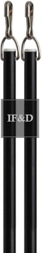 Fabrics and Drapes - 36 Inch (3 Foot) Black Fiberglass Drapery Wand, 2 Pack