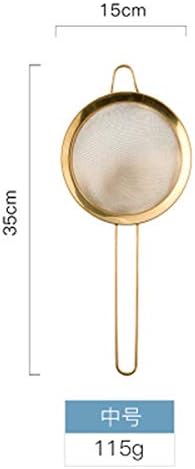 Stainless Steel Fine Mesh Oil Strainer, Golden Flour Sifter, Baking Tools, Medium Size