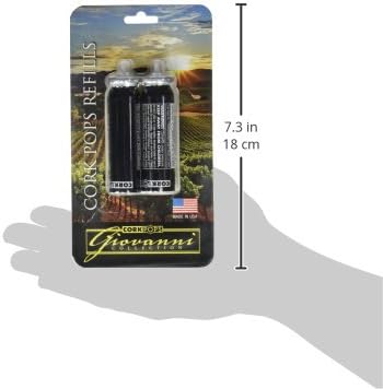 Cork Pops Black Giovanni Wine Bottle Opener Refills - Set of 2