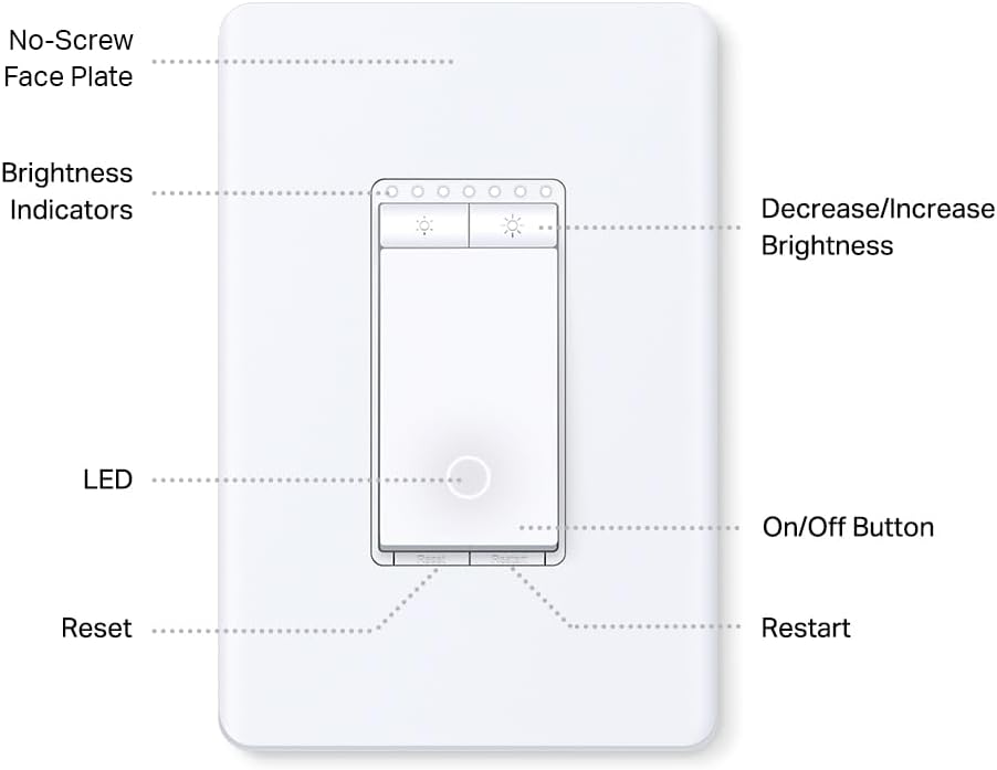 TP-Link Tapo Smart 3 Way Dimmer Switch KIT, Matter Compatible, Energy Monitoring, Neutral Wire Required, Works with Alexa, Siri, Google Home, SmartThings, UL Certified, 2.4GHZ Wi-Fi, Tapo S515D KIT