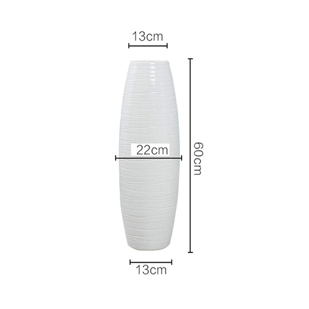 sdneNest Floor Vase Ceramic Handcrafted Gifts Decoration Porch Living Room Flower Arrangement 60cm*13cm*13cm.