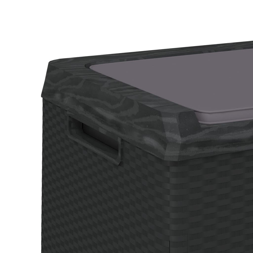 hliofuir Patio Storage Box, 92.5 Gallon Deck Box for Garden and Terrace, Synthetic Polypropylene Outdoor Container with Gas-Lift Lid, Anthracite, 48.8 x 48.8 x 23.2 in