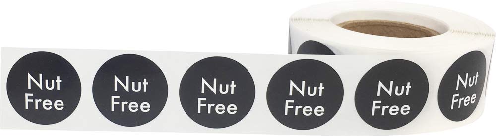 Nut Free Labels .75 Inch Round Circle Dots 500 Adhesive Stickers