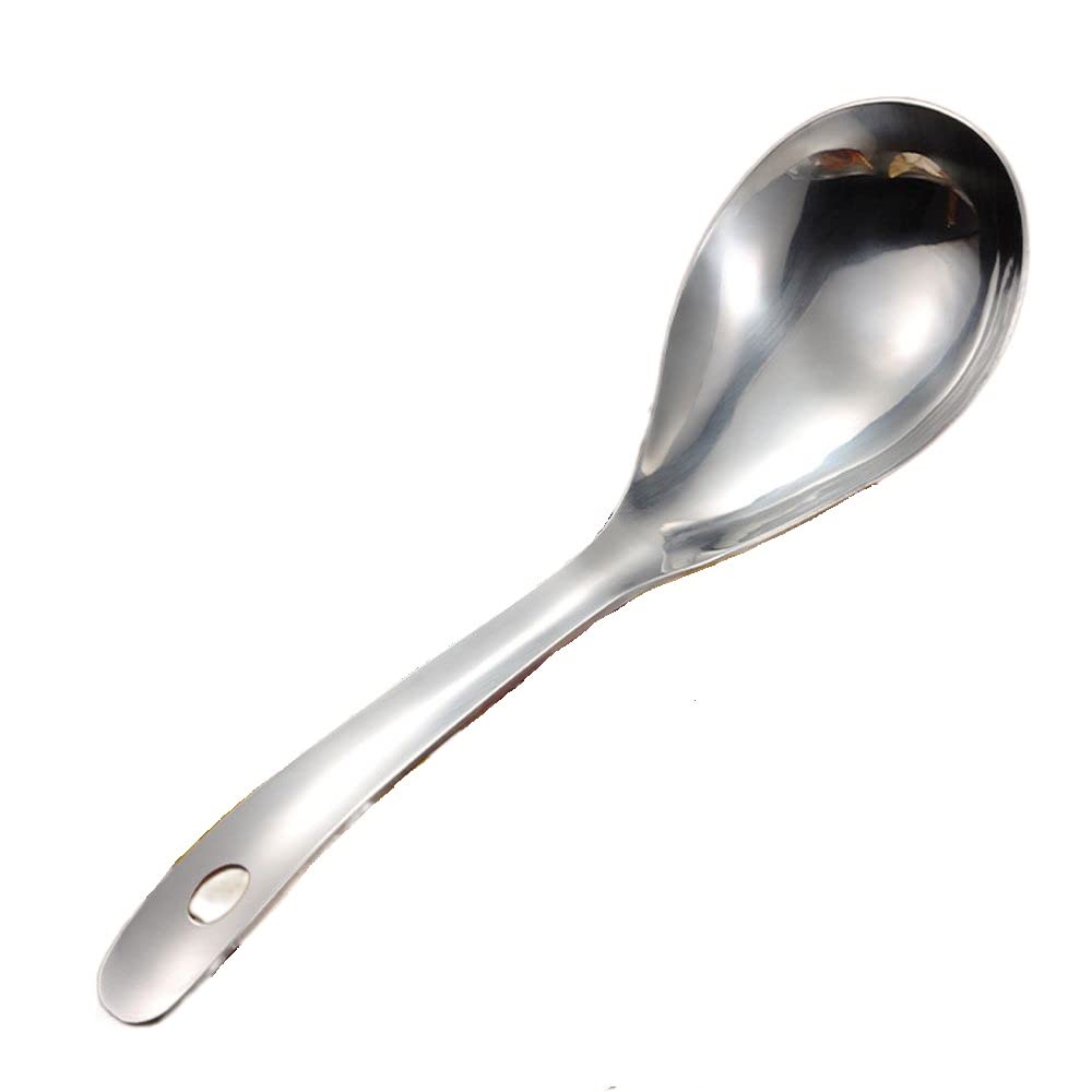 2Pcs Stainless Steel Rice Spoon Soup Spoon Serving Spoons, Non- Stick Rice Spatula Rice Paddle Serving Spoon for Home Kitchen Restaurant