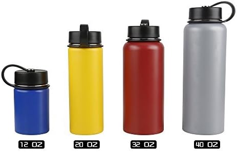 Tahoe Trails 12 oz Double Wall Vacuum Insulated Stainless Steel Water Bottle, Tomato Color
