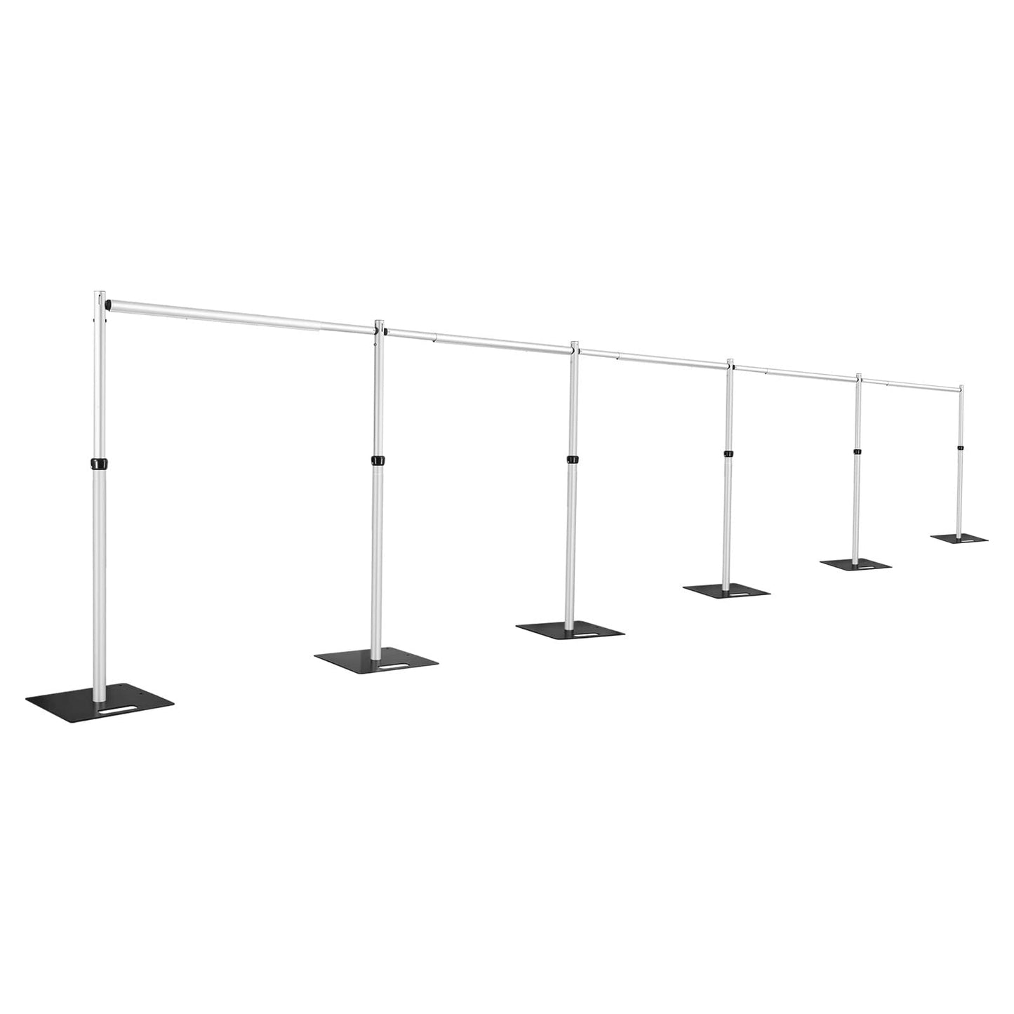 Hecis10ftx50ft Pipe and Drape Backdrop Stand Kit, Heavy Duty Backdrop Stand, Adjustable Metal Background Stand for Parties Birthday Party Baby Shower Wedding Decorations