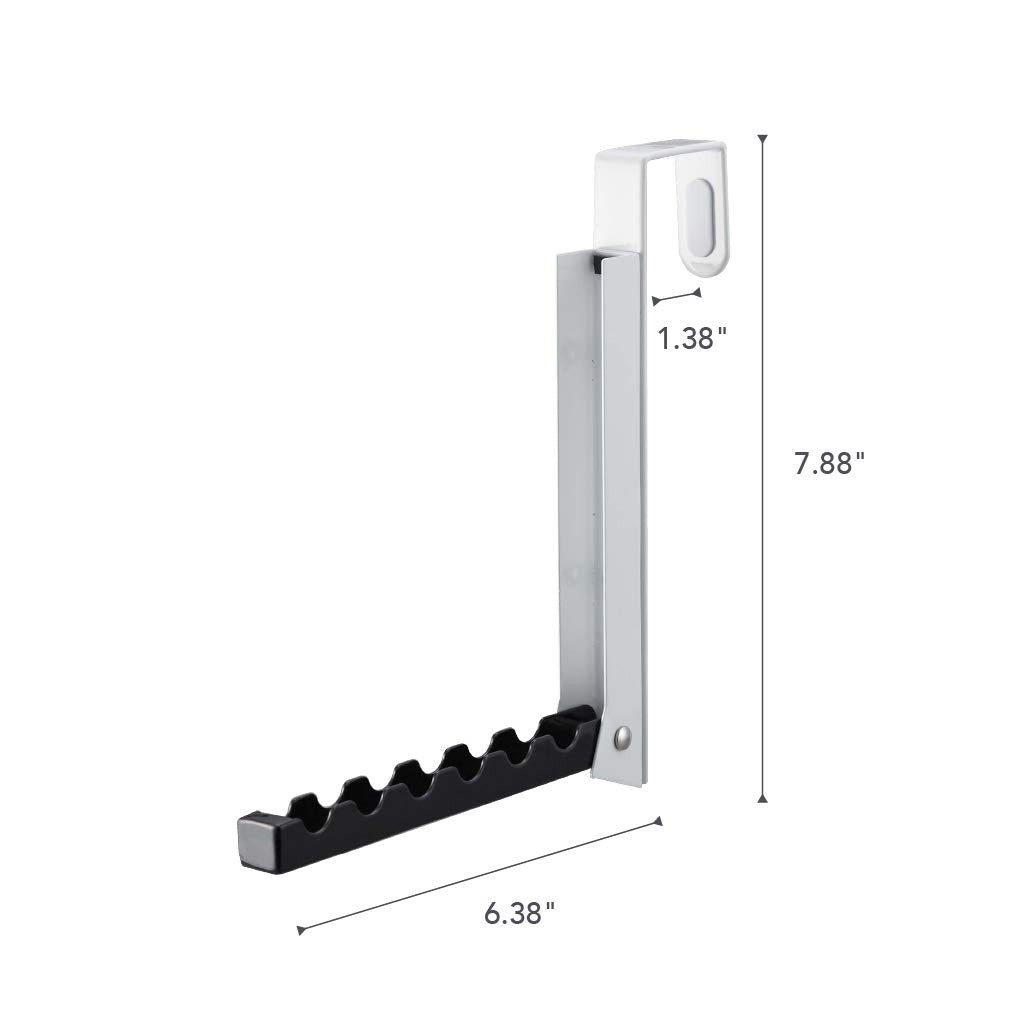 Yamazaki Over The Door Hooks, Alloy Steel, Folding Hanging Coat Rack, Black 7162
