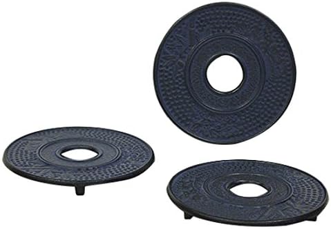Hues & Brews 3 Piece Cast Iron Trivet Set, Sapphire