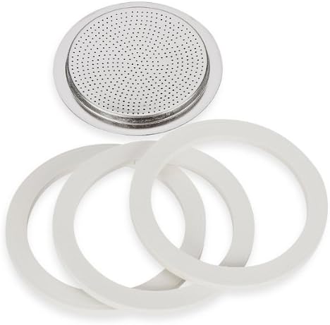 Bialetti (2-Packs) of #06961 | Total of SIX replacement gaskets and TWO replacement filter plates for 6-CUP Bialetti