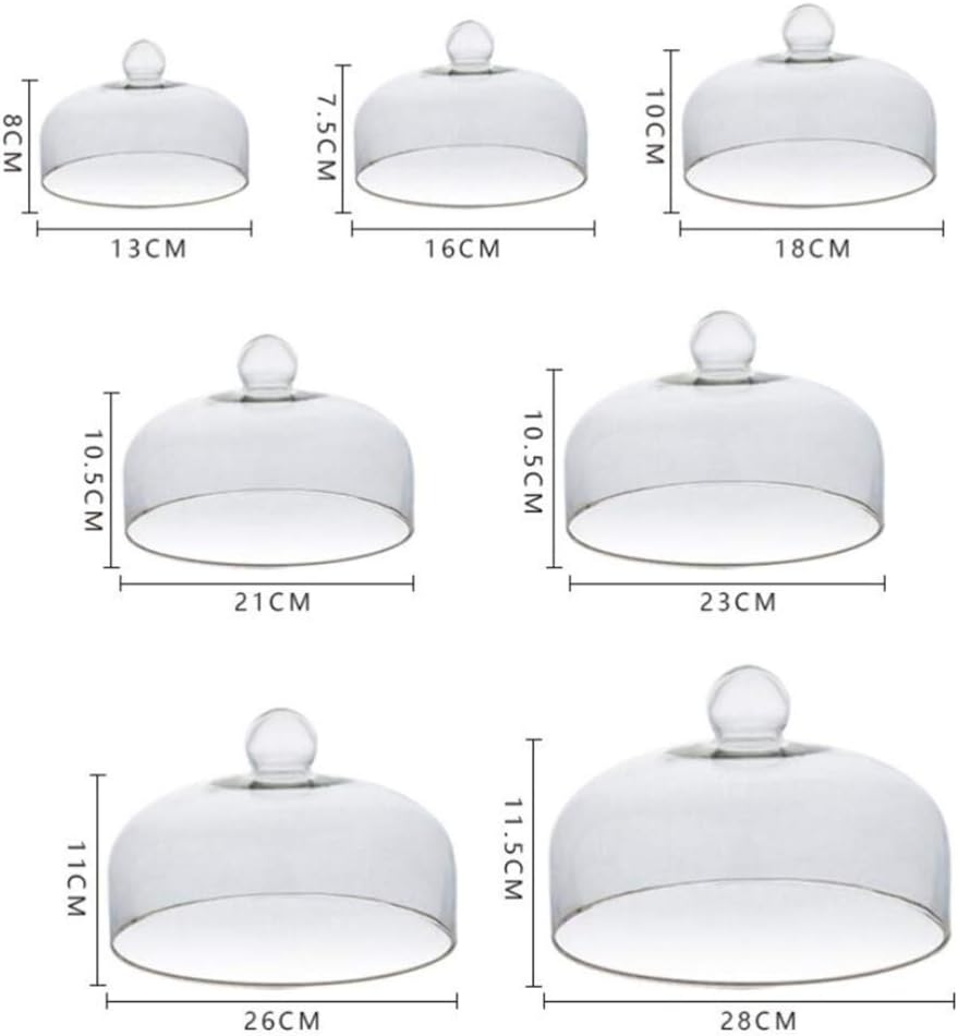 HEMOTON Glass Cake Dome, XL Clear Cloche Cake Display Cover with Knob Handle