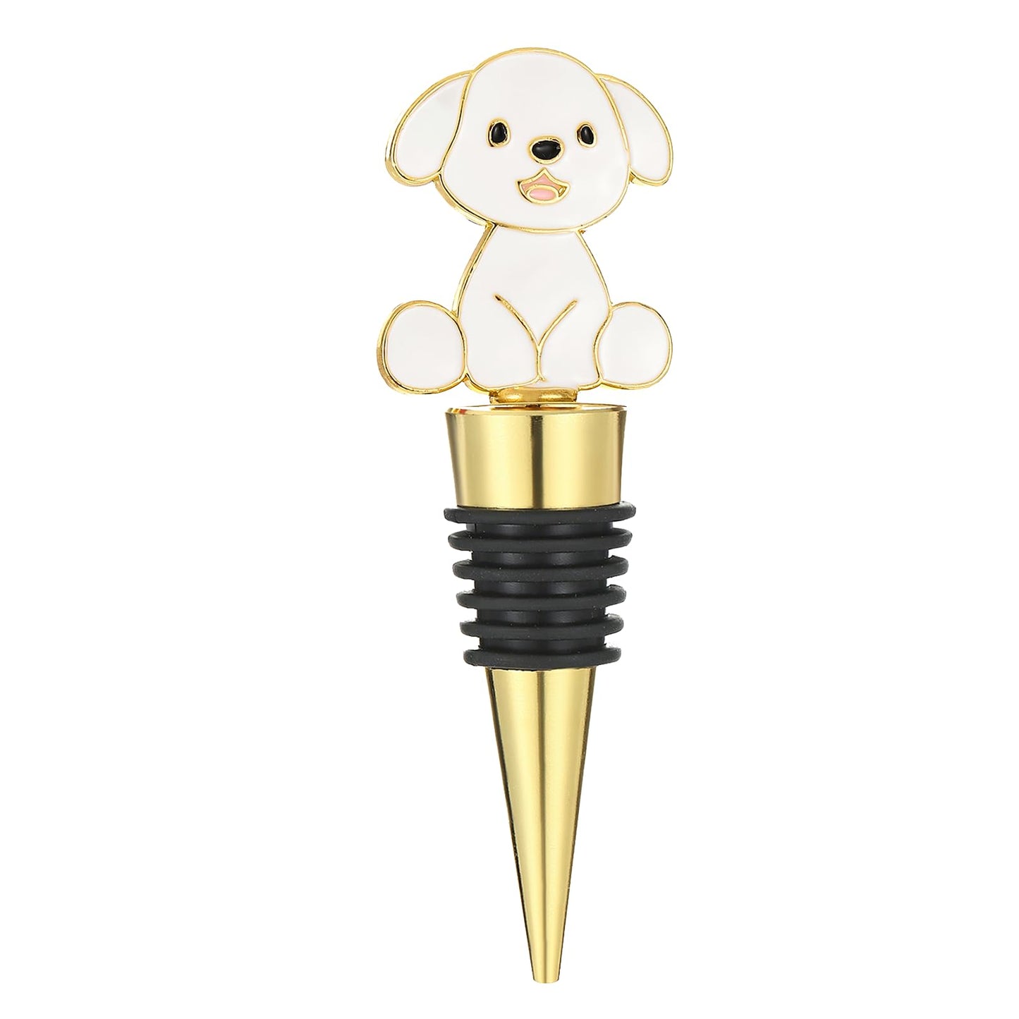4 pcs Christmas Wine Stopper Christmas Wine Bottle Stoppers for Xmas Decor Winter Decor-Wine and Beverage Bottle Stopper for Christmas,Christmas Decoration Wine Stopper (Gold White Yellow)