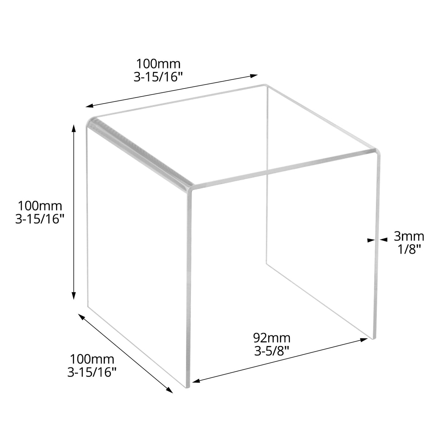 QWORK Clear Acrylic 4"x4"x4" Display Risers – 8 Pack Lightweight Stands for Cupcakes, Jewelry & Crafts