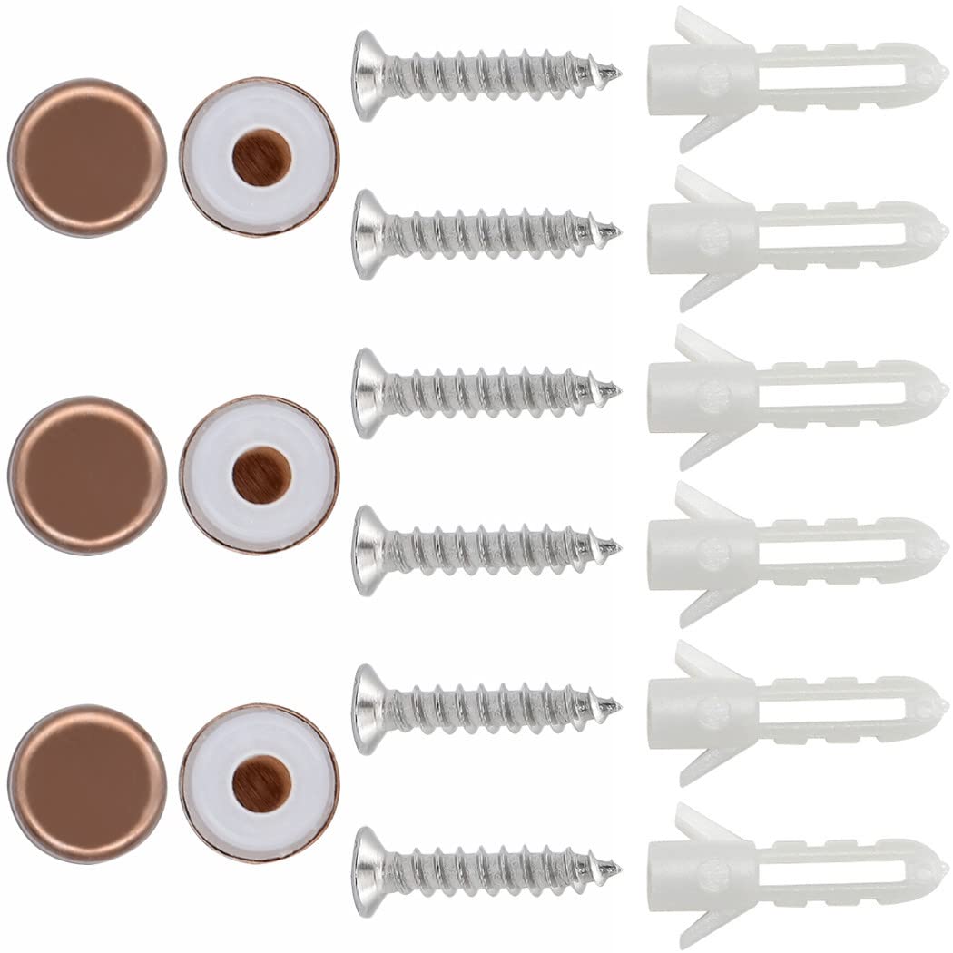 zoohot 7-Inch Red Copper Wine Glass Rack - Under Cabinet Stemware Wine Glass Holder for Bar Kitchen (1 Rows, 3 Pack)