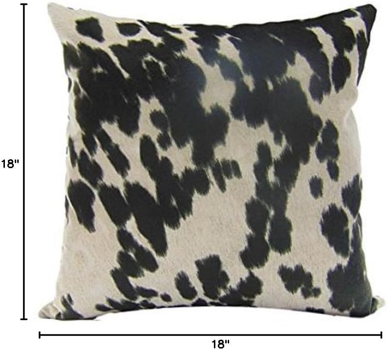 luvfabrics Pillow Cover, Cow Madness Velvet Suede 18"x18", Home Decor (Black)