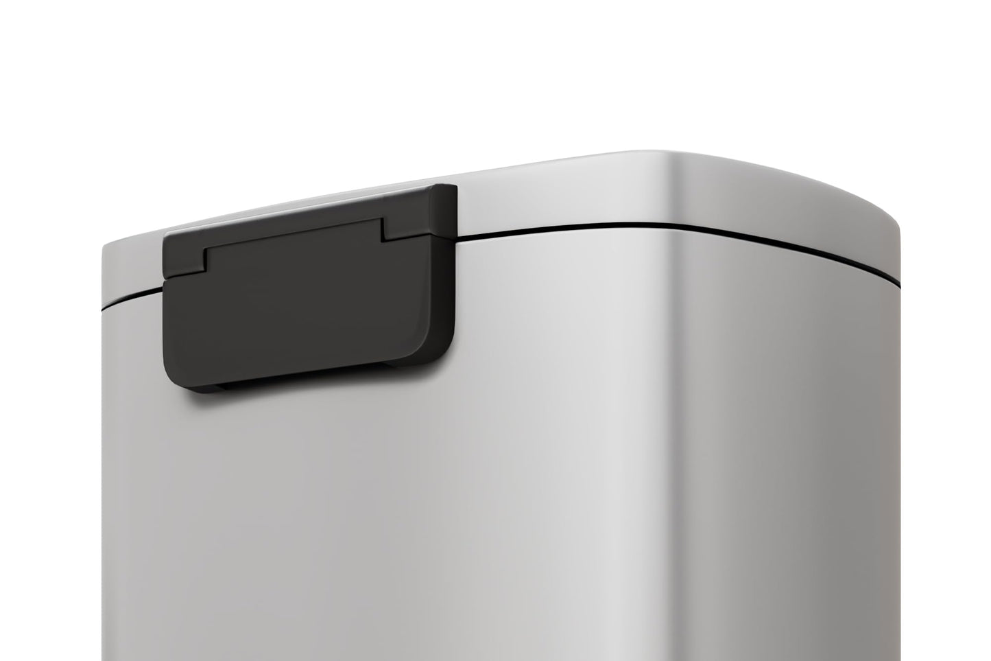 Garvee 13 gal / 50 L Metal Kitchen Trash Can with Lid, Large Rustproof Garbage Can for Kitchen, Step-on Trash Bin with Inner Bucket, Rear Handle, Soft Close Lid, White