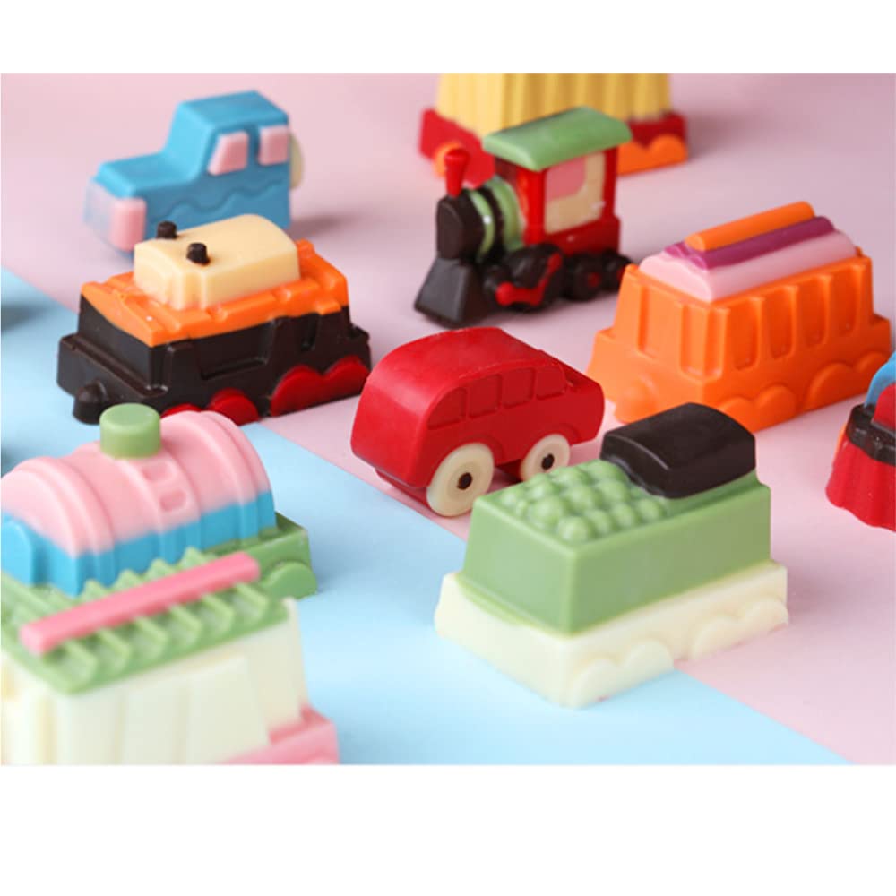 XMOX Large 9.6 Inch 3D Choo Choo Train Chocolate Mold Car Silicone Mold Candle Wax Soap Epoxy Resin Clay Mould Cake Molds DIY Handmade Hand Crafts