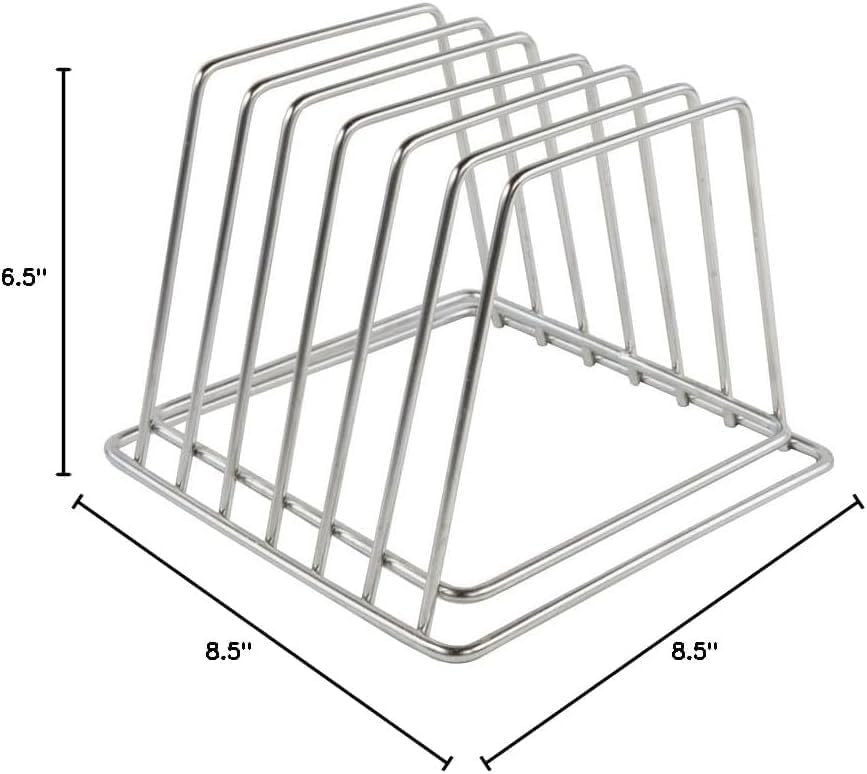Thirteen Chefs Stainless Steel Cutting Board Rack - Holds 6 Boards up to 3/4" Wide, NSF Approved for Commercial Kitchens