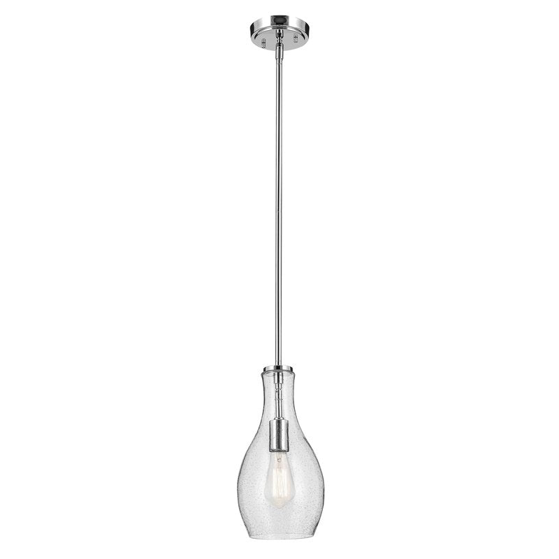 Kichler Everly 13.75" 1 Light Hour Glass Pendant Clear Glass Chrome
