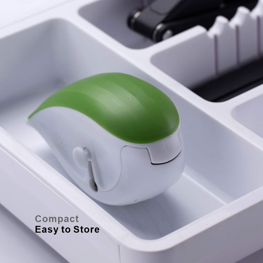 KITCHENDAO 3-in-1 Herb Chopper Mincer Roller Cutter Slicer, Leaf Stripper, Scraper- Retractable for Safe Storage, Detachable for Easy Cleaning, 4 Sharp Stainless Steel Blades, Soft-touch Handle
