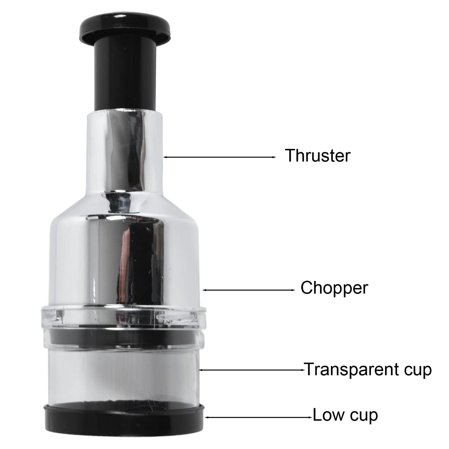 Manual Food Chopper Stainless Steel Vegetable Cutter for Onions Garlic Nuts Salads Hand Operated Kitchen Prep Tool