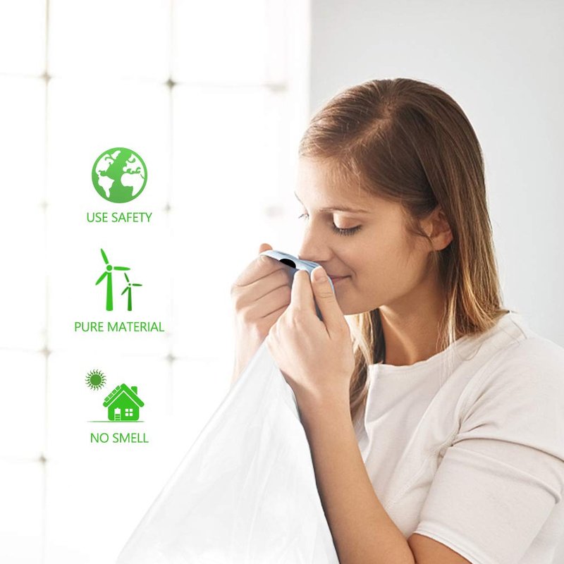 Teivio 5 Gallon 200pcs Strong Drawstring Trash Bags Garbage Bags, Small Plastic Bags for home office kitchen ,White Bathroom Trash Can Bin Liners