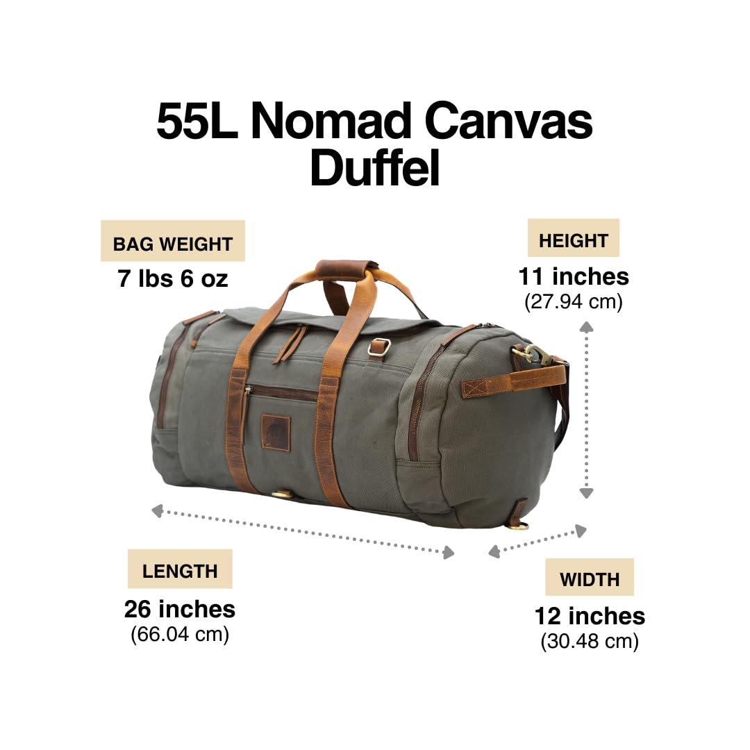 55L Nomad Canvas Duffel (Green)