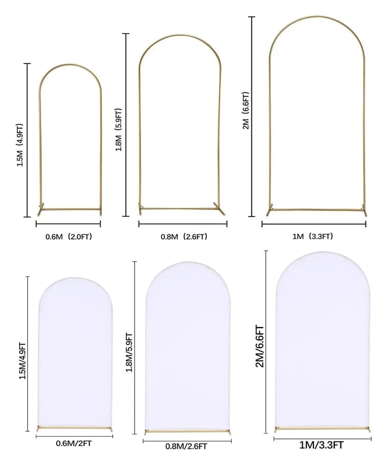 Metal Wedding Arch Backdrop Stand with Cover Backdrop Stand for Birthday Party Ceremony Anniversary Celebration Door Arch Frame(Frame with Cover)