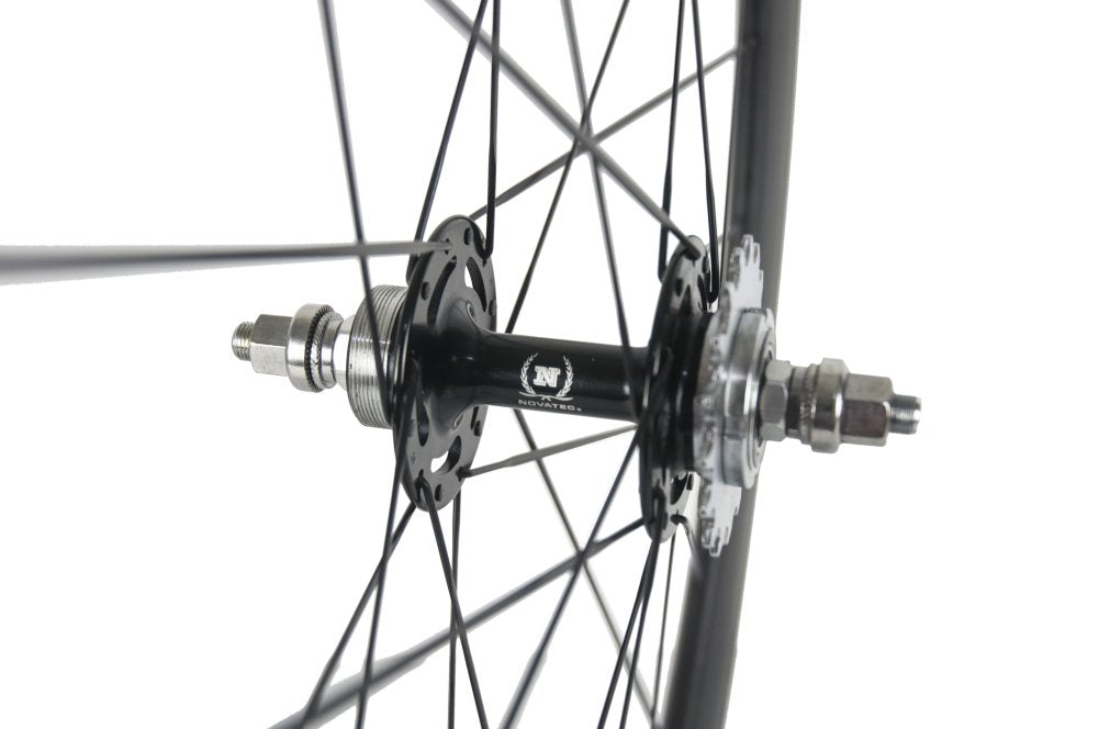 Queen Bike 50mm Carbon Fiber Track Wheel Matte Finish 3K Fixed Gear Wheelset with Cog