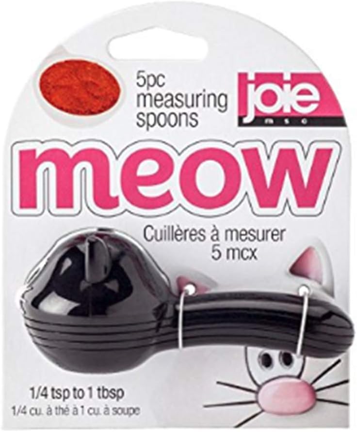 Joie Meow Measuring Spoons, Five Piece Set, BPA-Free, Cute Kitchen Gadget, Cat, Colors May Vary