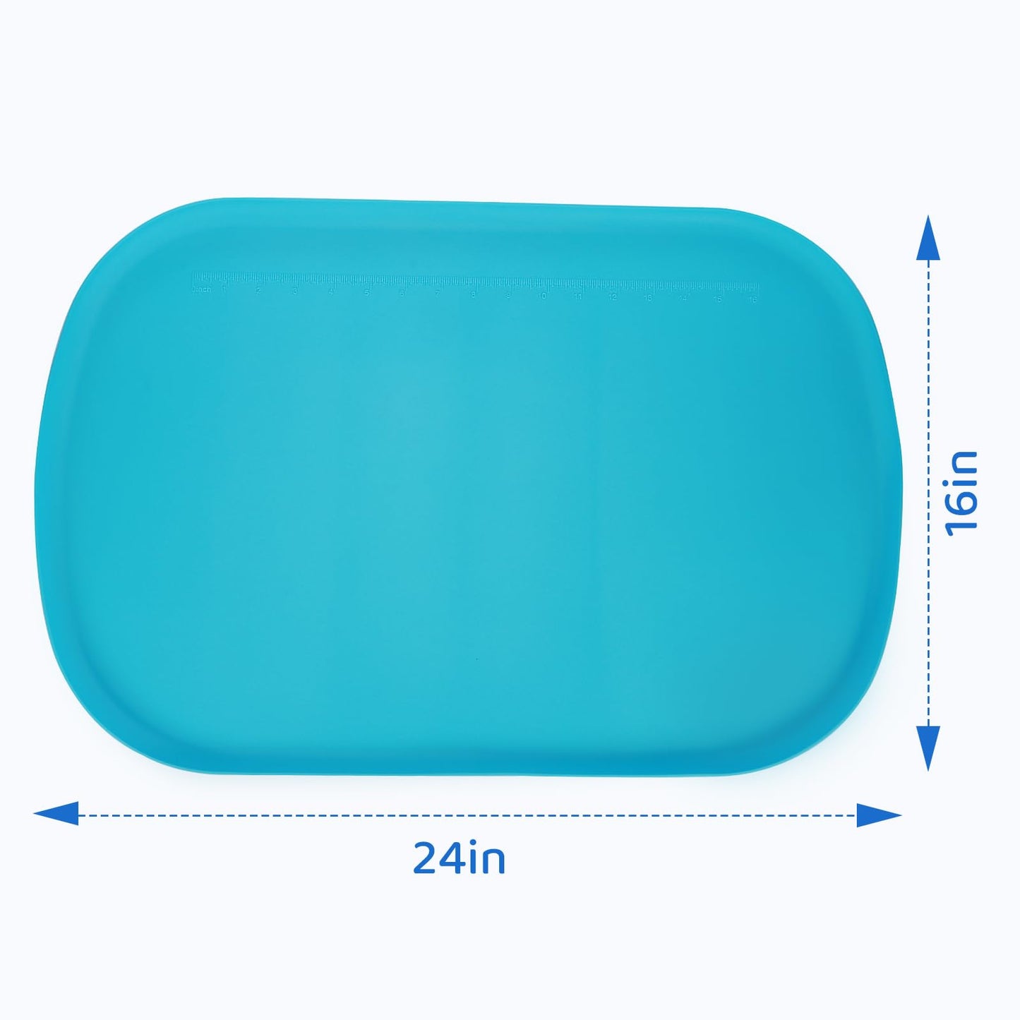 idooss Silicone Art Mats for Kids 24” x 16”, Silicone Craft Mats with Raised Edges, Paint Mat for DIY, Paint, Crafts, Clay, Jewelry-Making (Blue)