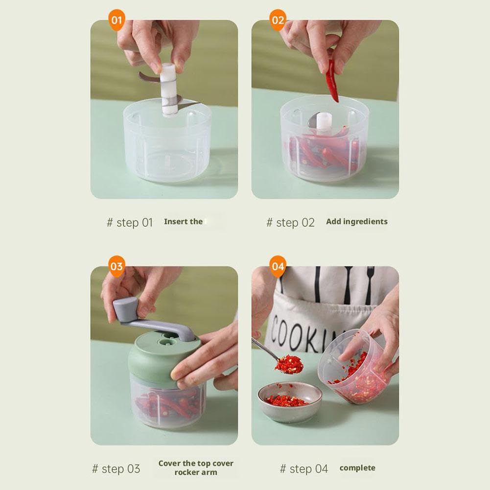 Baby Food Grinder & Manual Garlic Chopper, Portable Hand Operated Garlic Crusher Garlic Mincing Tool Garlic Masher Handheld Garlic Press for Outdoor Picnics and Home Use