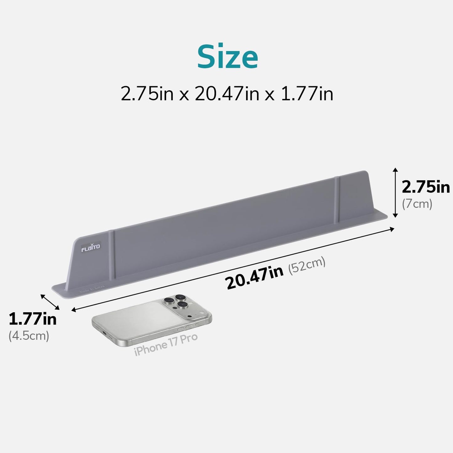 carrotez Silicone Kitchen Sink Splash Guard for Faucet — Silicone Water Splash Guard Mat, Quick Suction Setup, Gray(20.5 x 1.8 x 2.75")