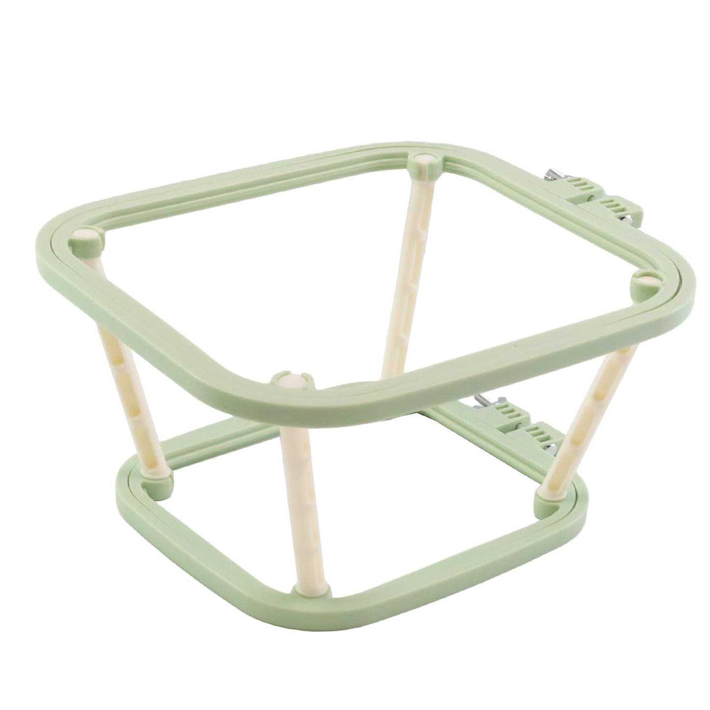 UTALIND Adjustable 2-Layer Embroidery Stand/Punch Needle Frame – Portable ABS Hoop Holder for Cross Stitch, Quilting & Sewing Crafts, Green Small Size