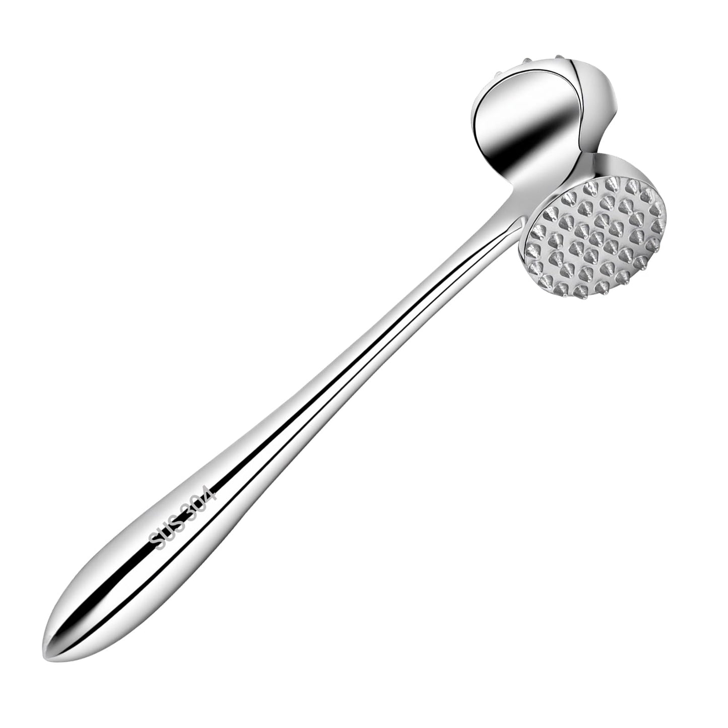 304 Stainless Steel Meat Tenderizer Mallet Dual Side Meat Hammer Chicken Pounder Heavy Duty Meat Beater for Steak and Beef Meat Pounder Kitchen Cooking Mallet Dishwasher Safe