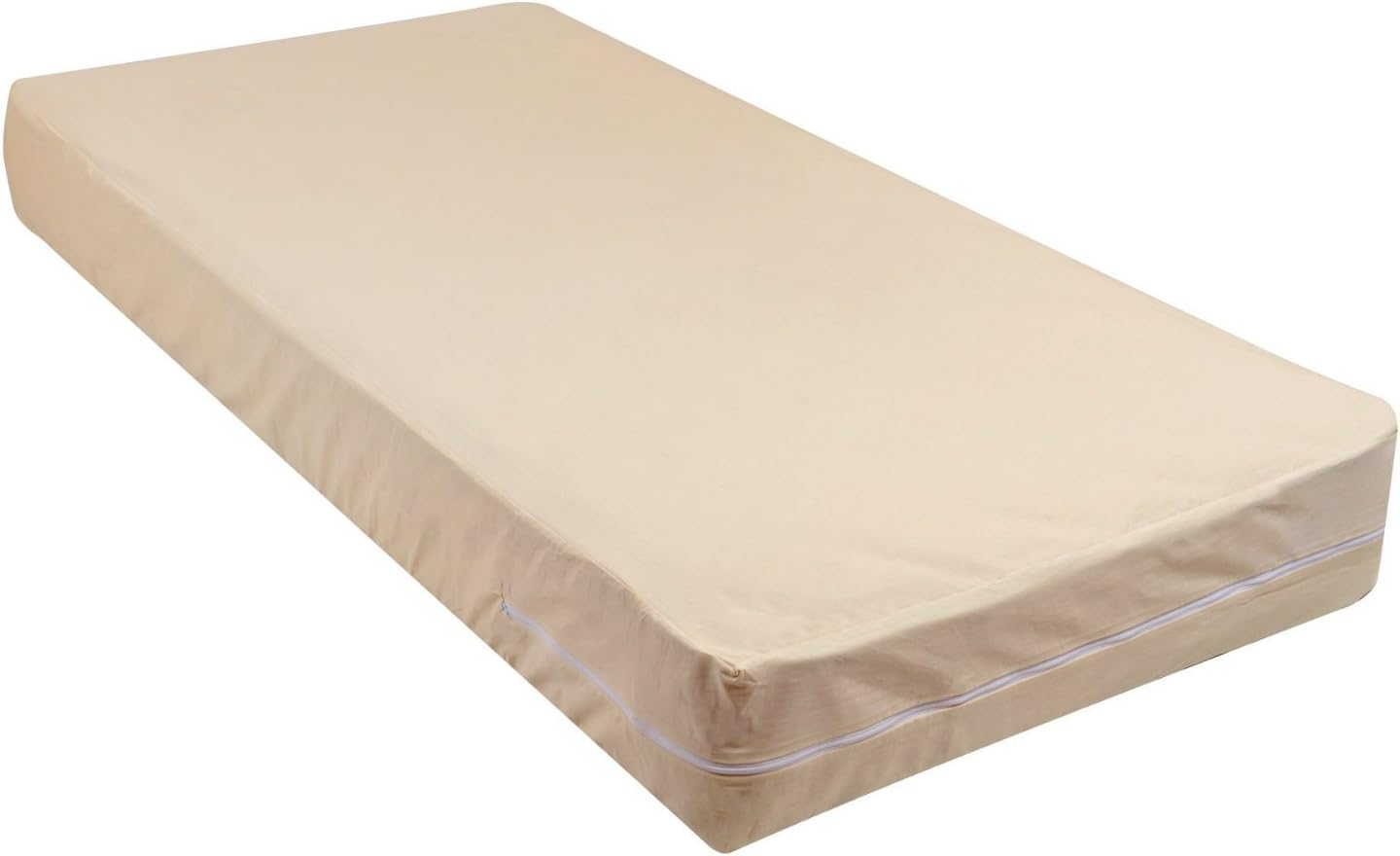 100% Cotton Fleetwood Mattress Cover, Zips Around The Mattress, Cot Size