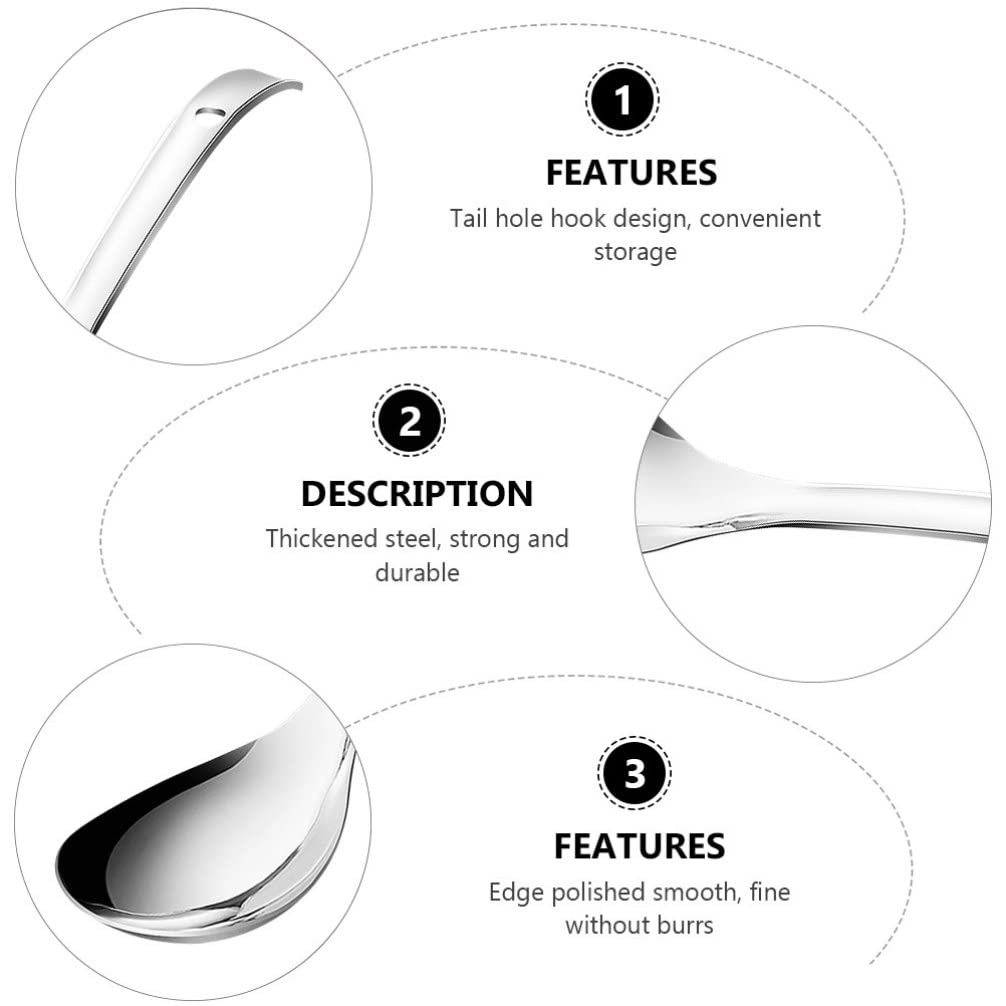 Cabilock Stainless Steel Rice Spoon 9.25 Inch Rice Ladle Paddle for Serving Fluffy Kitchen Utensil for Everyday Cooking
