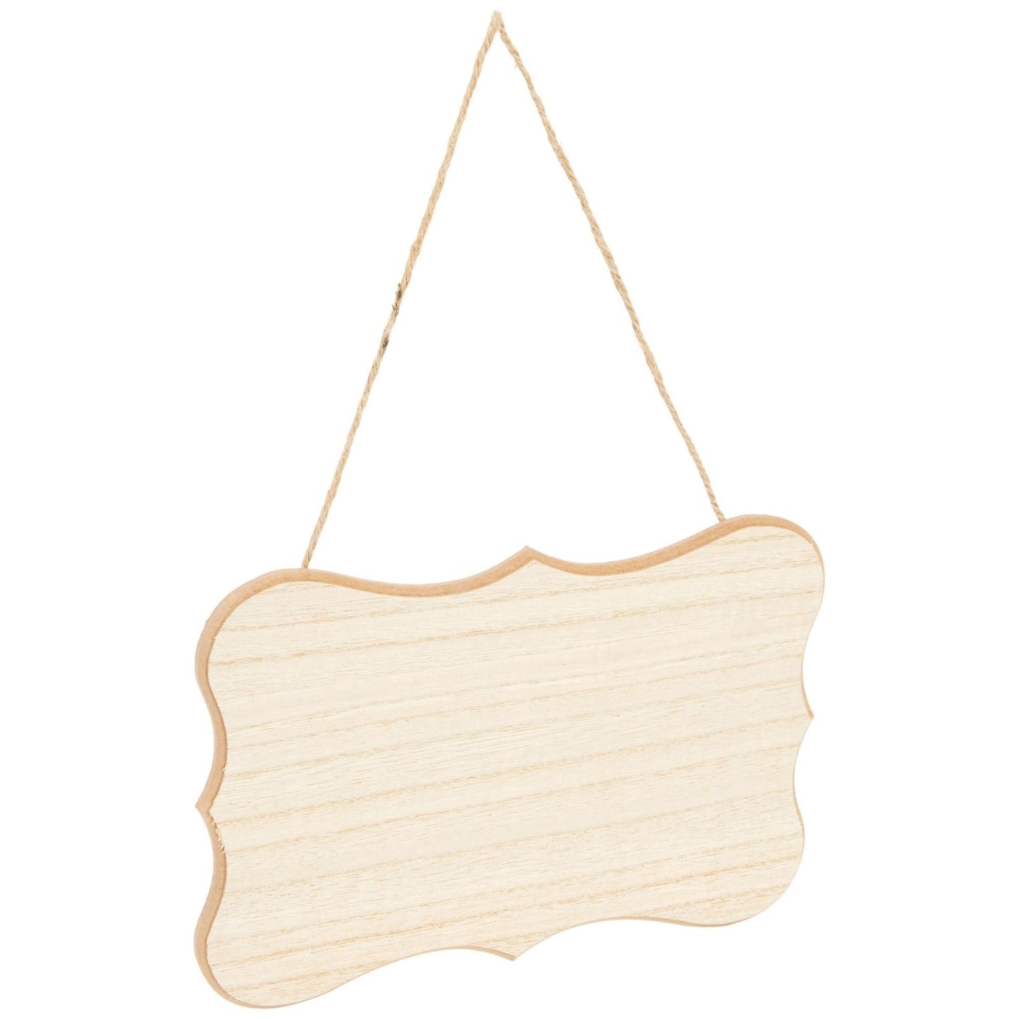 Juvale Blank Wooden Signs - 9 x 6 in, 1/4 in Thick Brown MDF, 6 Pack with Jute Rope - DIY & Home Decor - Wood for Crafts - Things to Paint On & Hanging Plaques