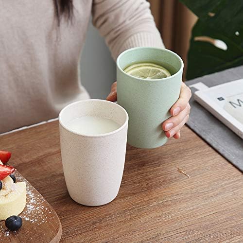 Eco-friendly Unbreakable Reusable Drinking Cup for Adults (12 OZ), Wheat Straw Glasses Healthy Tumbler Set, 5-Multicolor