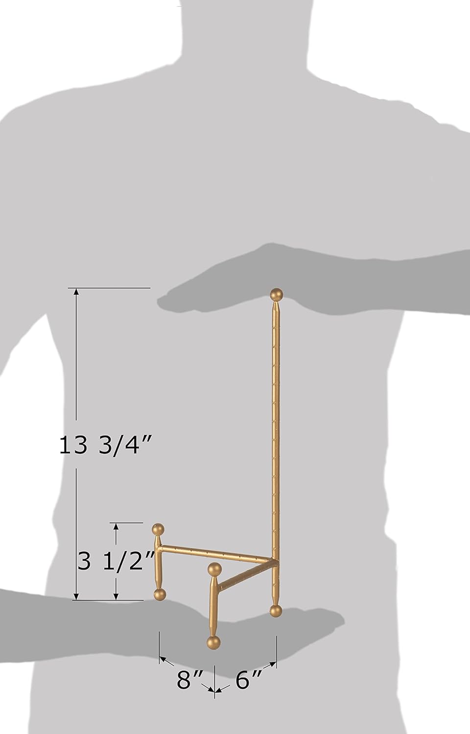 Red Co. Gold Finish Decorative Tripod Plate Stand and Art Holder Easel - 14" h