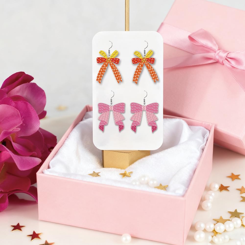 BEUNITONE Bow Diamond Art Earring Kit for Making Earrings - 12Pcs DIY Crystal Bow Shape Sequin Art Craft, Wearable Jewelry Making for Adults Women, Drop Dangle Earring Handmade Gifts for Birthdays