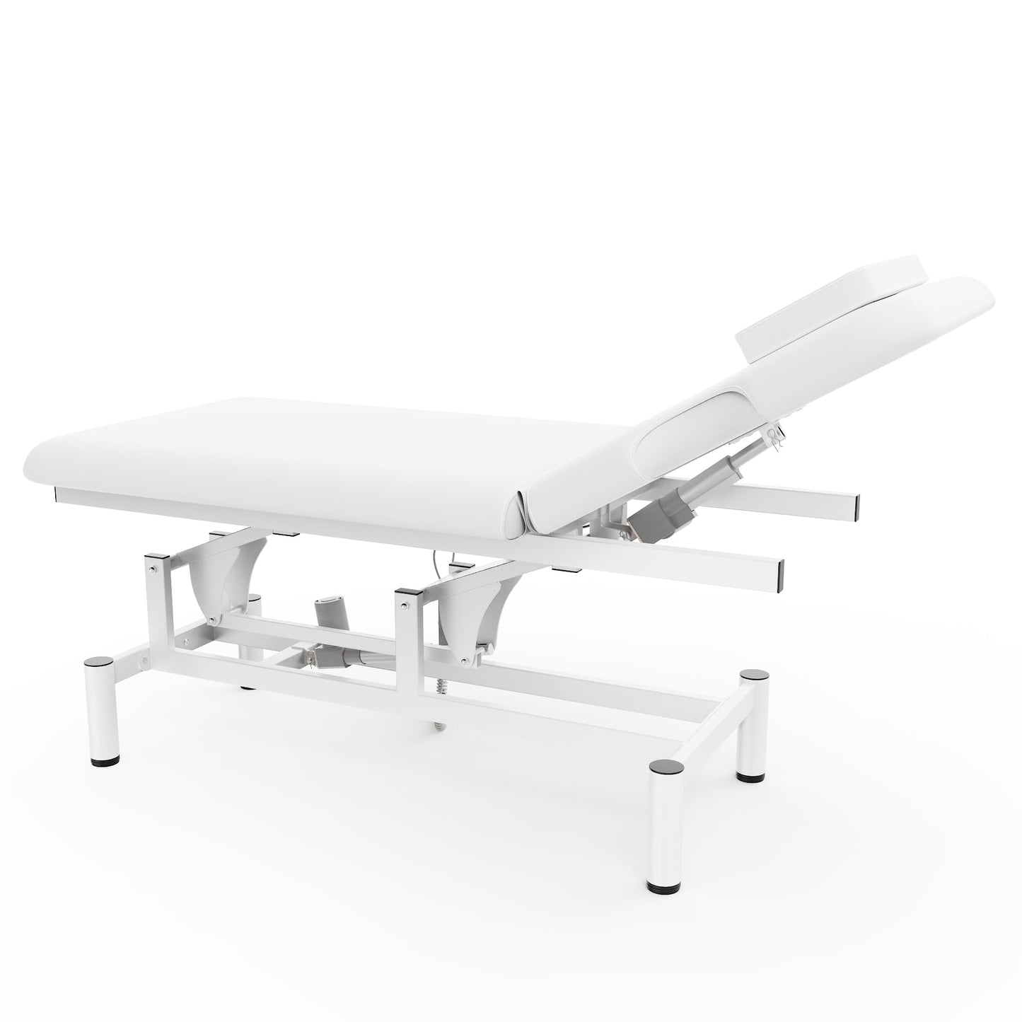 Professional Electric Massage Table, 2 Motors Hydraulic Electric Lift Adjustable Backrest and Height Lifting Functions for Treatment/Physical Therapy/Spinal Massage/Facial Spa/Waxing/Tattooing - White