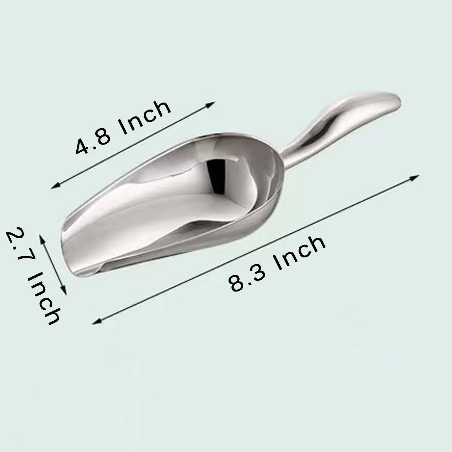 Stainless Steel Ice Scoop - Mini Ice Scoop for Freezer, Heavy Duty, Dishwasher Safe, 5 OZ