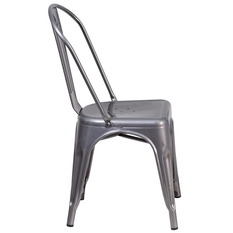 Flash Furniture Lincoln Clear Coated Metal Indoor Stackable Chair