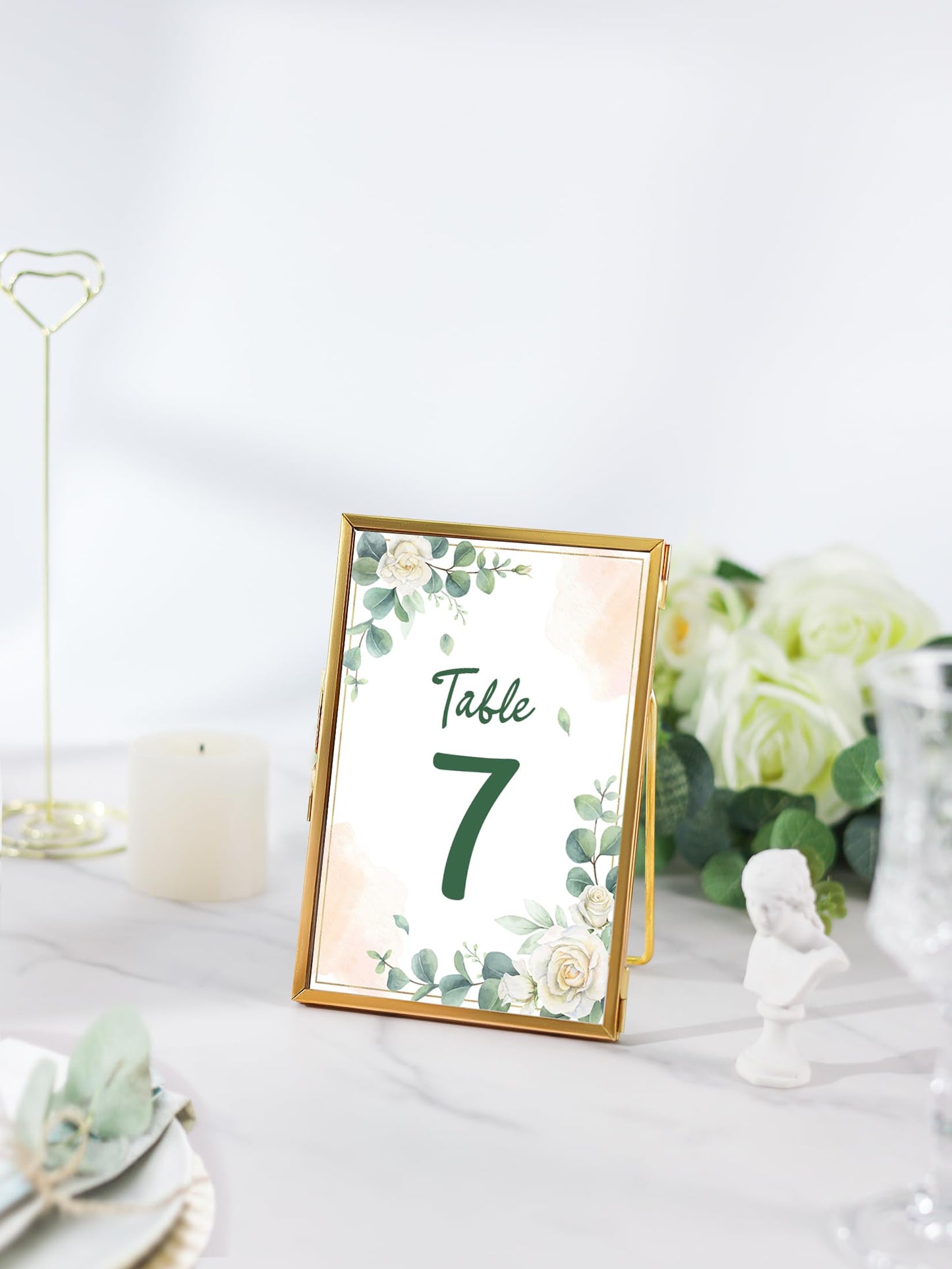 REDHUGO Glass Pressed Flower Frame Handmade, Floating Picture Frames for Pressed Flowers, Tabletop Artwork Photo Frames, Brass Desk Picture Frame for Home Office Plant Specimen, Gold, 4x6 Inches
