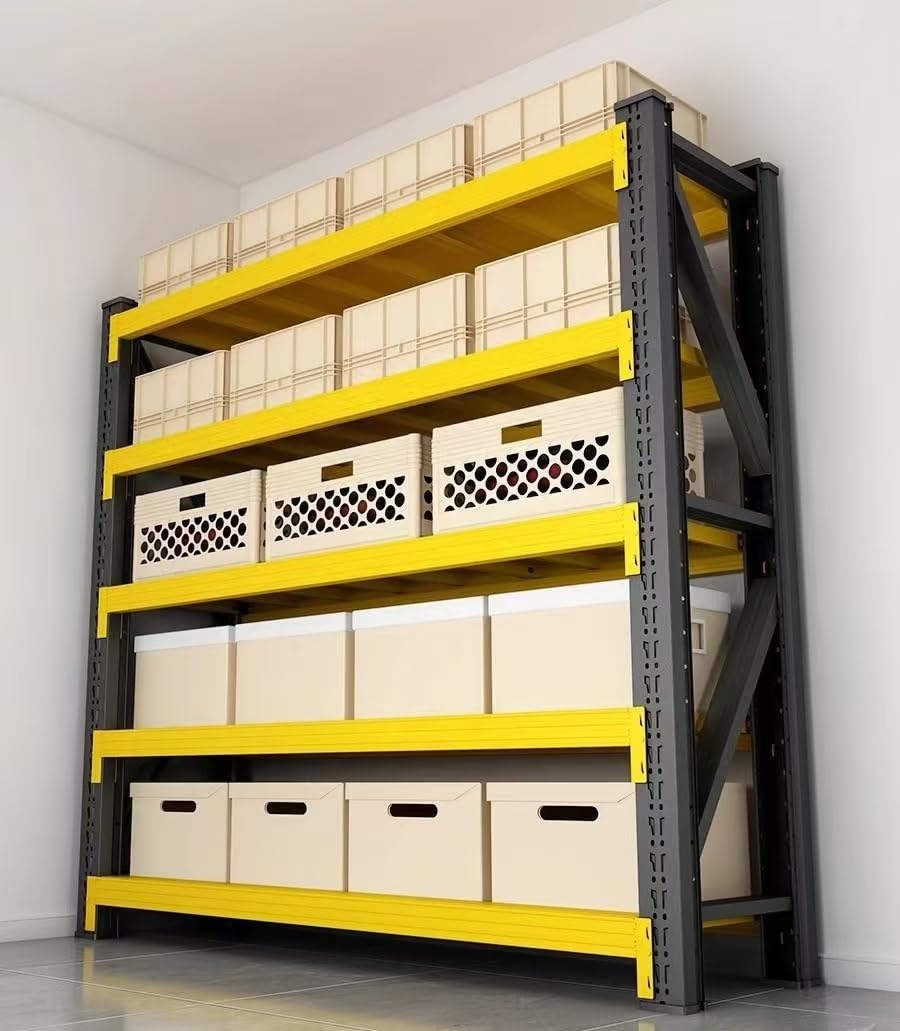 Medium-Sized Steel Storage Shelves, 4 Levels, Garage Storage,Racking,Warehouse Shelving,Heavy Duty Shelving,Industrial,Warehouse Rack