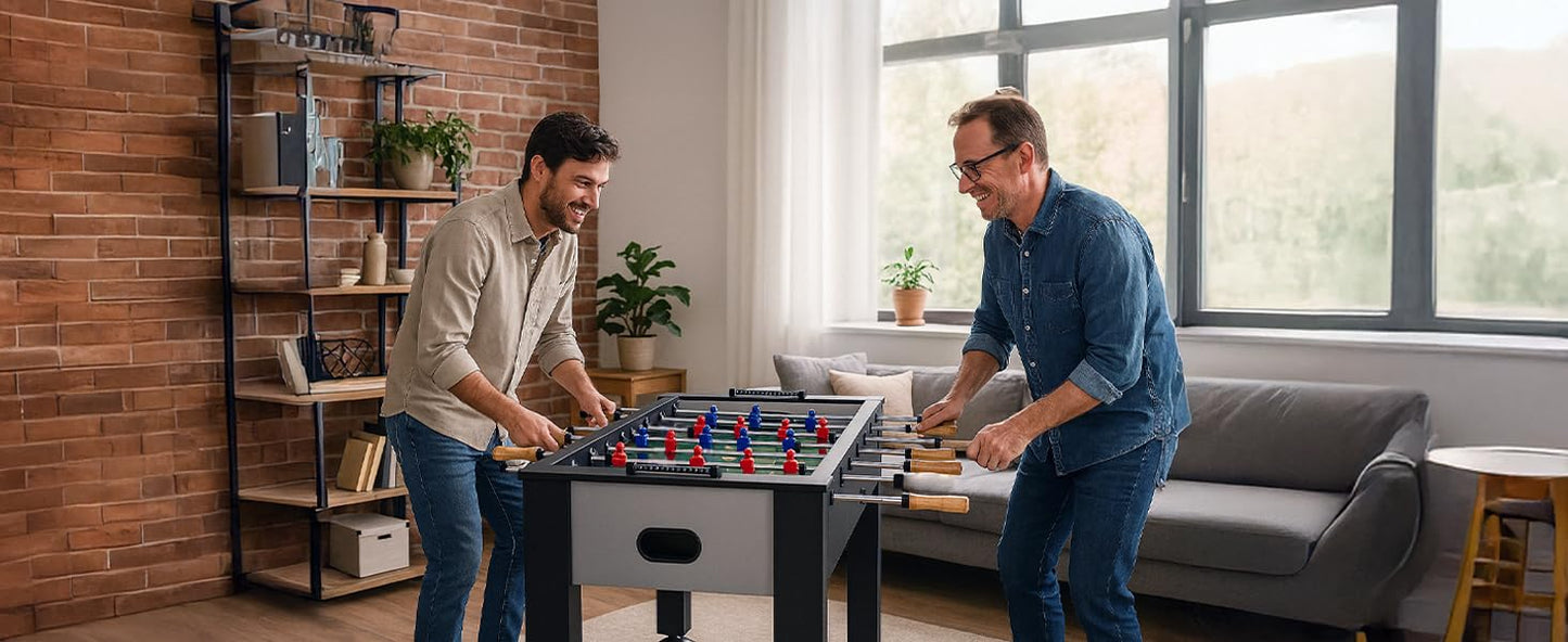 KICK Legend 55" Foosball Table (Gray) – Professional Full-Size Indoor Game Table