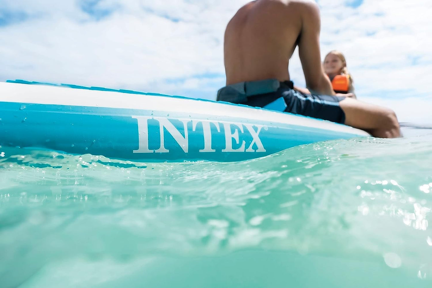 INTEX 68242EP AquaQuest 320 10ft Inflatable Paddle Board Set: Tri-Fin Design – Slip-Resistant EVA Pad – Includes Adjustable Paddle and High Pressure Pump – Storage Rope – 330lb Weight Capacity